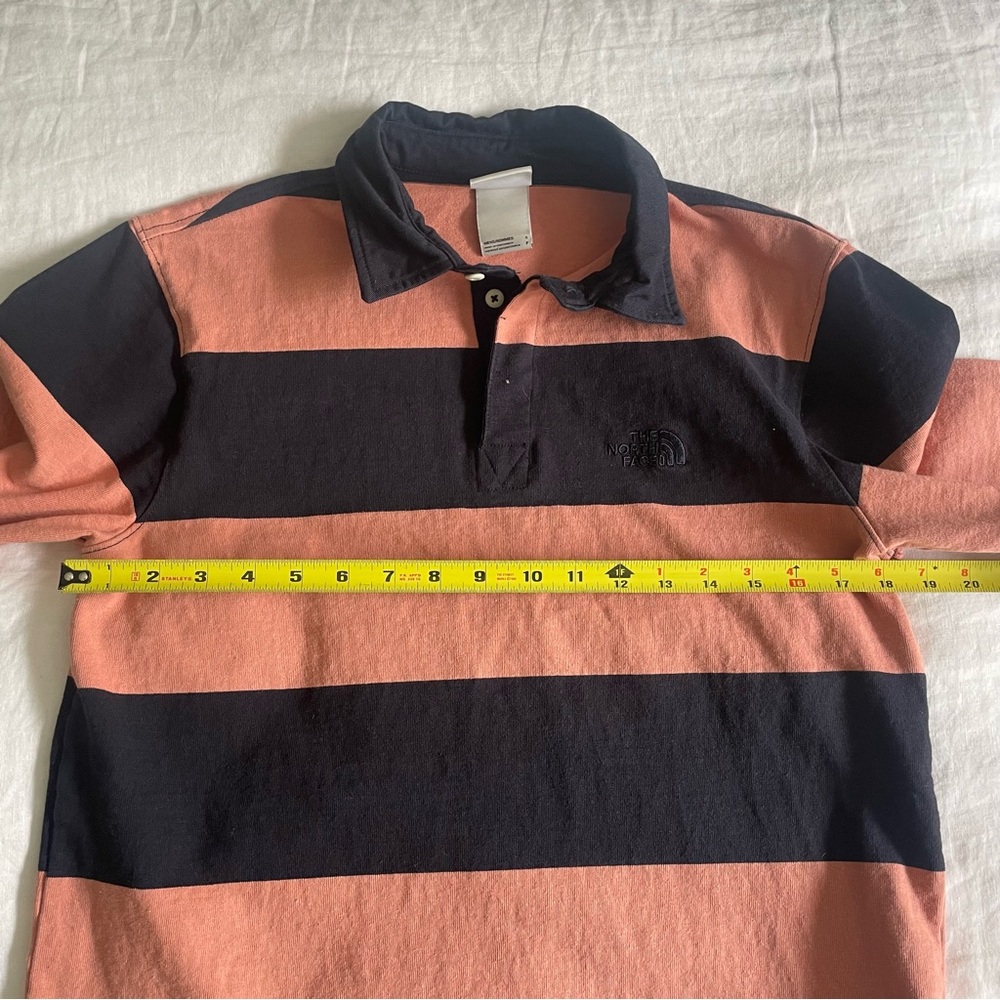 The North Face Rugby Shirt Mens SMALL Long Sleeve Polo Striped Heavy Duty Warm - Picture 13 of 15